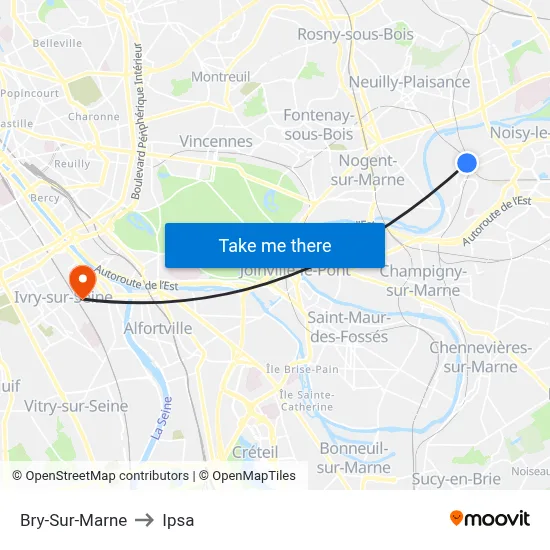 Bry-Sur-Marne to Ipsa map