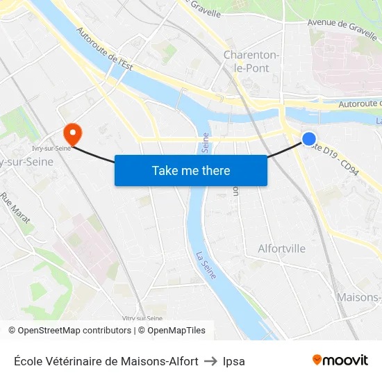 École Vétérinaire de Maisons-Alfort to Ipsa map