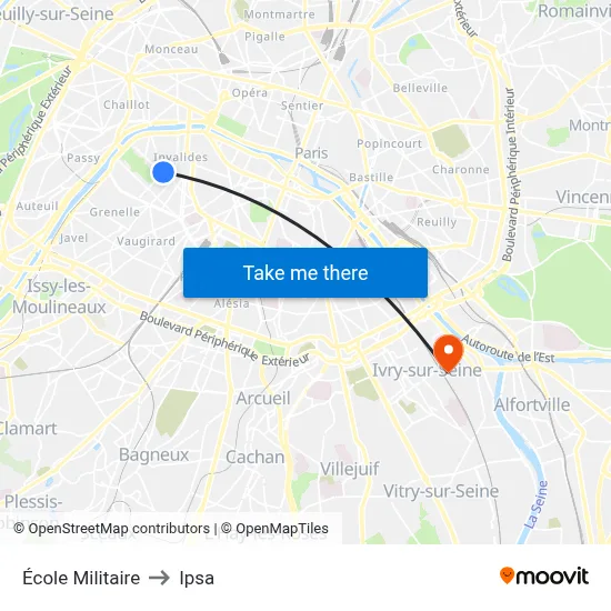 École Militaire to Ipsa map