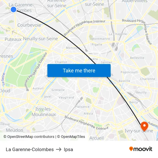 La Garenne-Colombes to Ipsa map