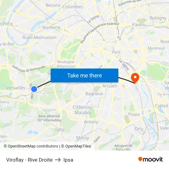 Viroflay - Rive Droite to Ipsa map