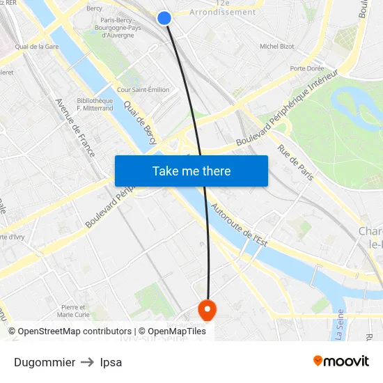 Dugommier to Ipsa map