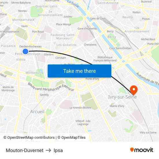 Mouton-Duvernet to Ipsa map
