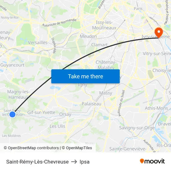 Saint-Rémy-Lès-Chevreuse to Ipsa map