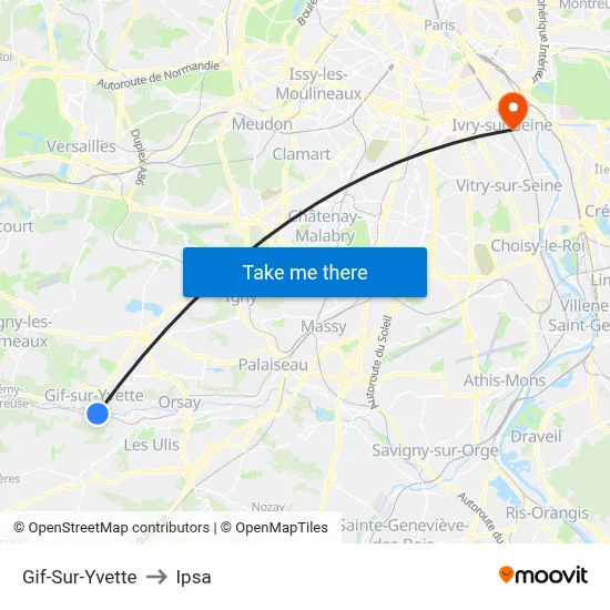 Gif-Sur-Yvette to Ipsa map