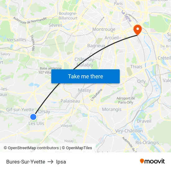 Bures-Sur-Yvette to Ipsa map
