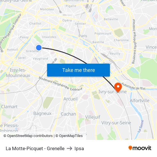 La Motte-Picquet - Grenelle to Ipsa map