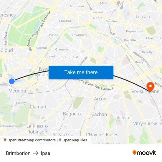 Brimborion to Ipsa map