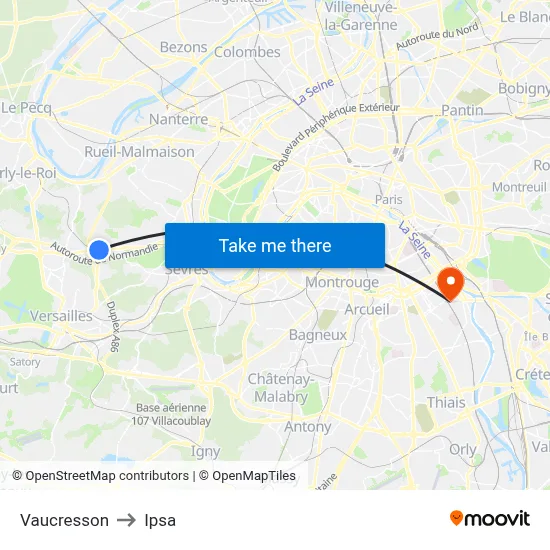 Vaucresson to Ipsa map