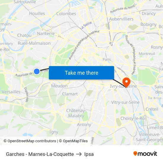 Garches - Marnes-La-Coquette to Ipsa map
