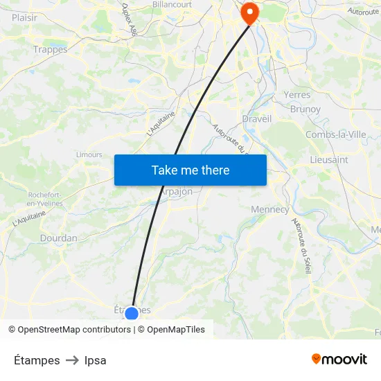 Étampes to Ipsa map