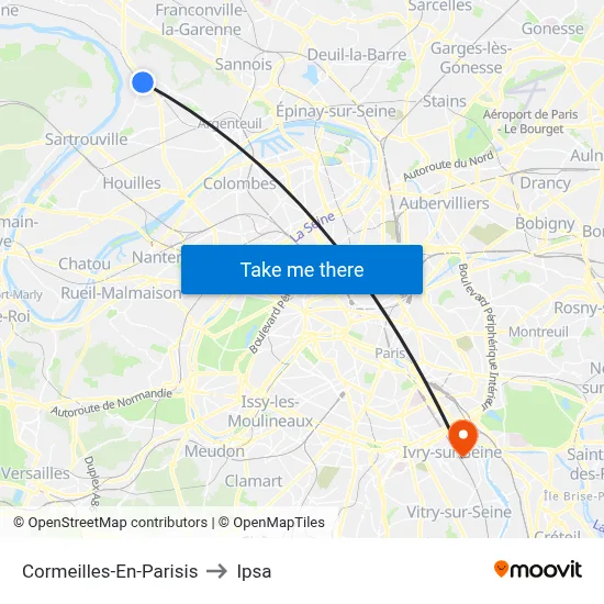 Cormeilles-En-Parisis to Ipsa map