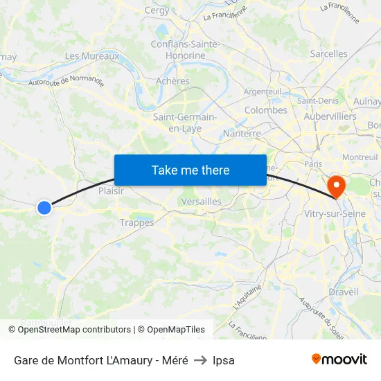 Gare de Montfort L'Amaury - Méré to Ipsa map