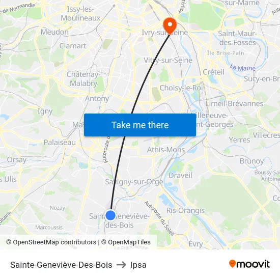 Sainte-Geneviève-Des-Bois to Ipsa map