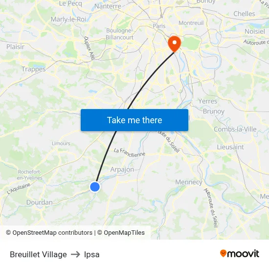 Breuillet Village to Ipsa map