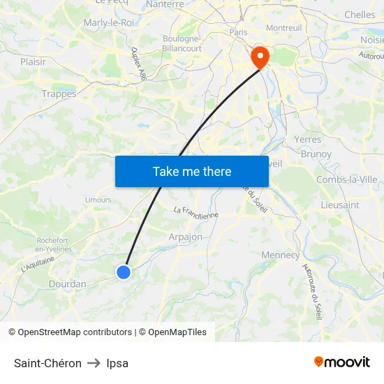 Saint-Chéron to Ipsa map