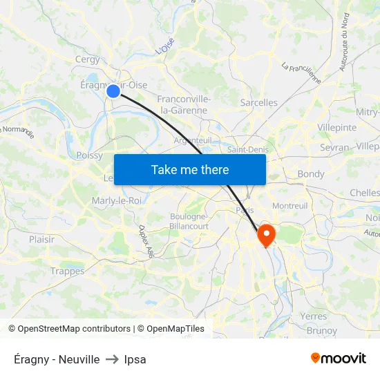 Éragny - Neuville to Ipsa map