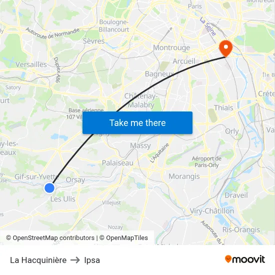 La Hacquinière to Ipsa map