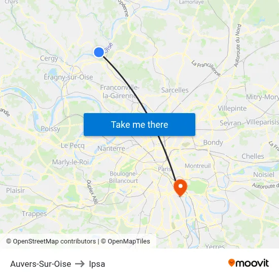 Auvers-Sur-Oise to Ipsa map