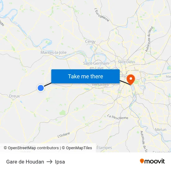Gare de Houdan to Ipsa map
