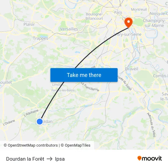 Dourdan la Forêt to Ipsa map