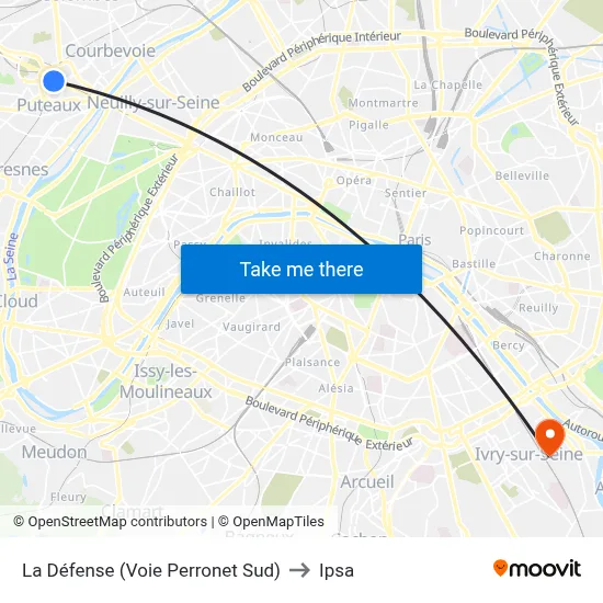 La Défense (Voie Perronet Sud) to Ipsa map
