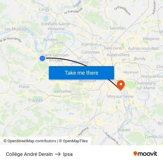 Collège André Derain to Ipsa map