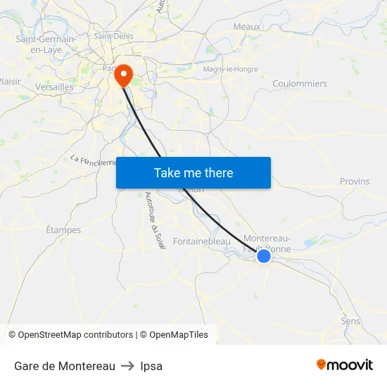 Gare de Montereau to Ipsa map