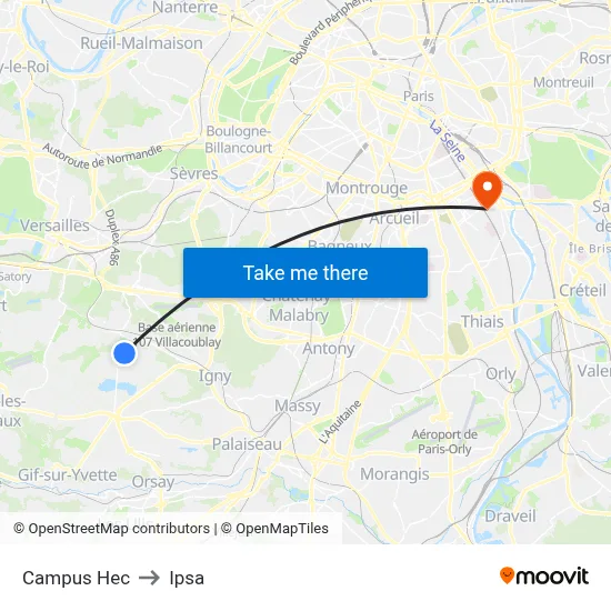 Campus Hec to Ipsa map