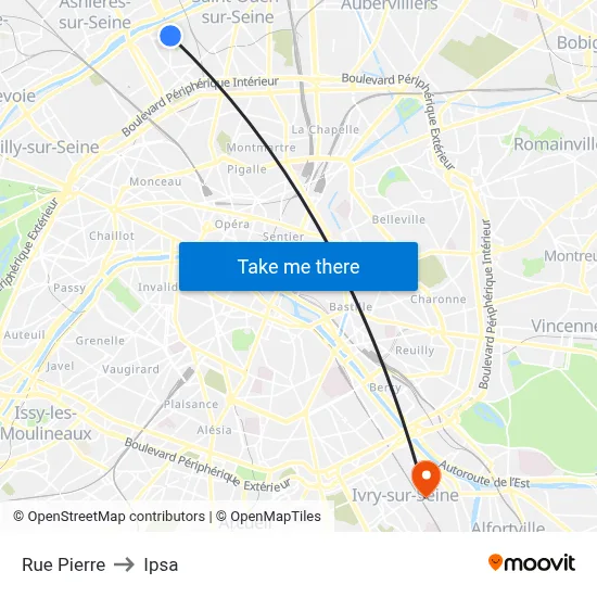 Rue Pierre to Ipsa map