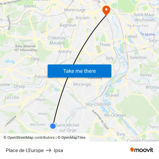 Place de L'Europe to Ipsa map