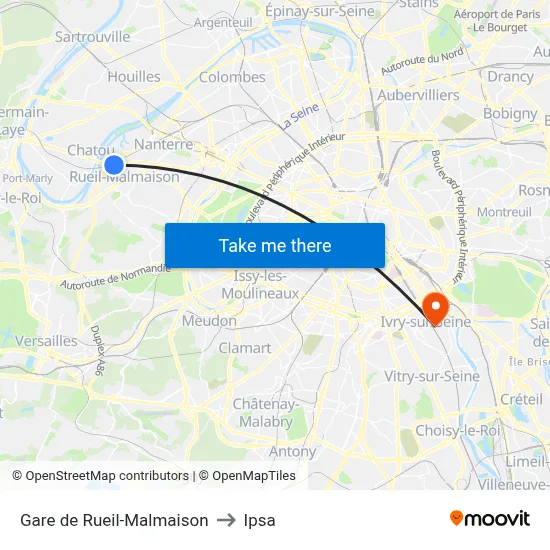 Gare de Rueil-Malmaison to Ipsa map