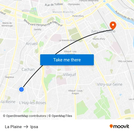 La Plaine to Ipsa map