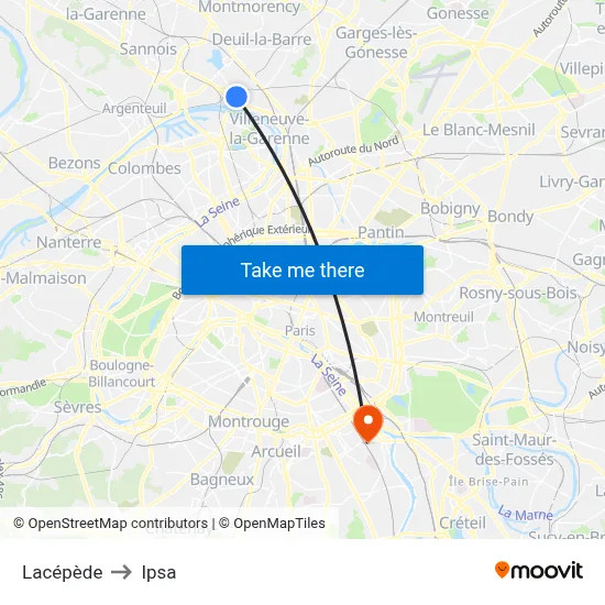 Lacépède to Ipsa map