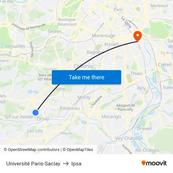Université Paris-Saclay to Ipsa map