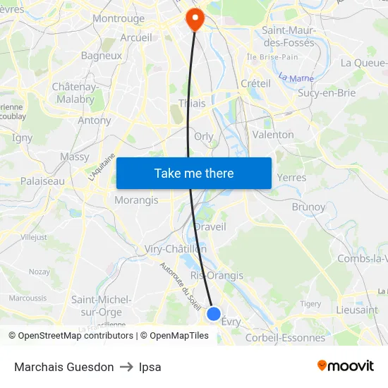 Marchais Guesdon to Ipsa map