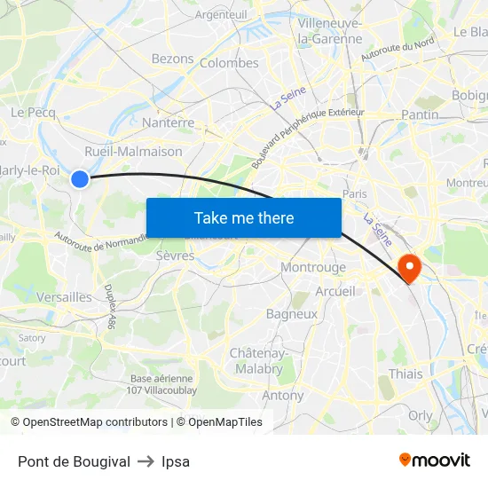 Pont de Bougival to Ipsa map
