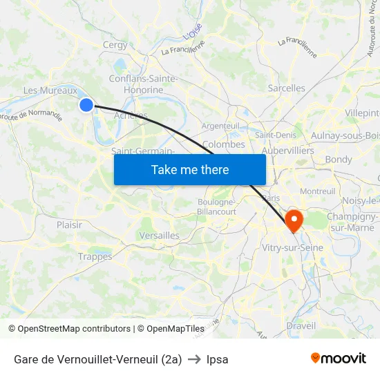 Gare de Vernouillet-Verneuil (2a) to Ipsa map