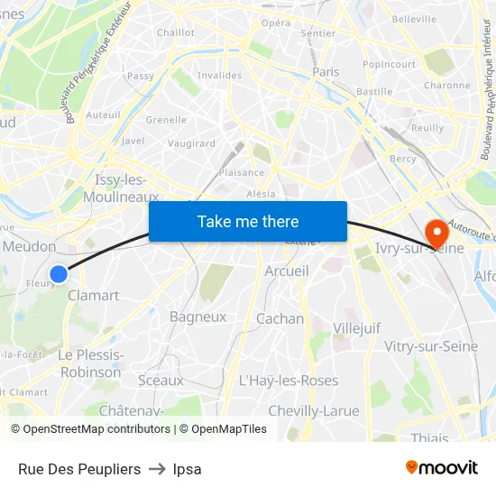 Rue Des Peupliers to Ipsa map