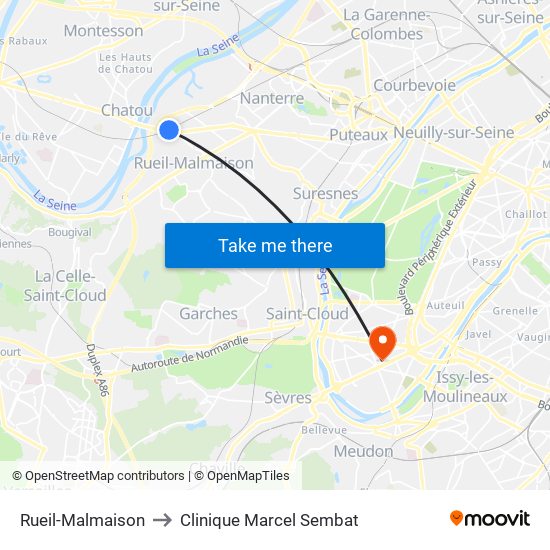 Rueil-Malmaison to Clinique Marcel Sembat map