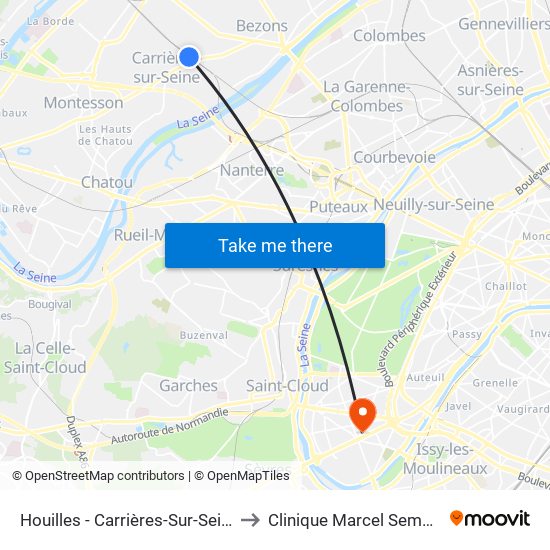 Houilles - Carrières-Sur-Seine to Clinique Marcel Sembat map