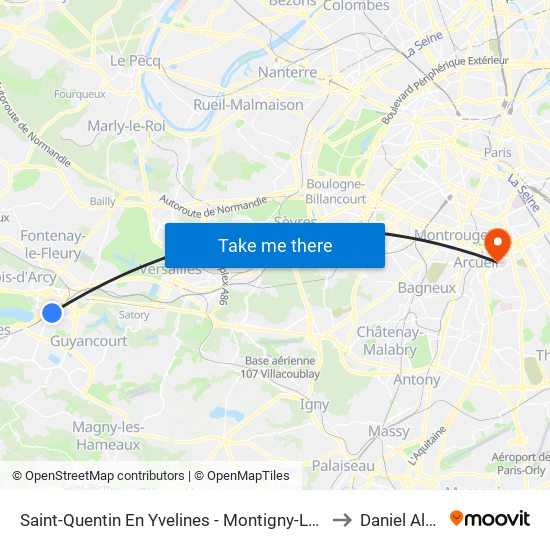 Saint-Quentin En Yvelines - Montigny-Le-Bretonneux to Daniel Alagille map