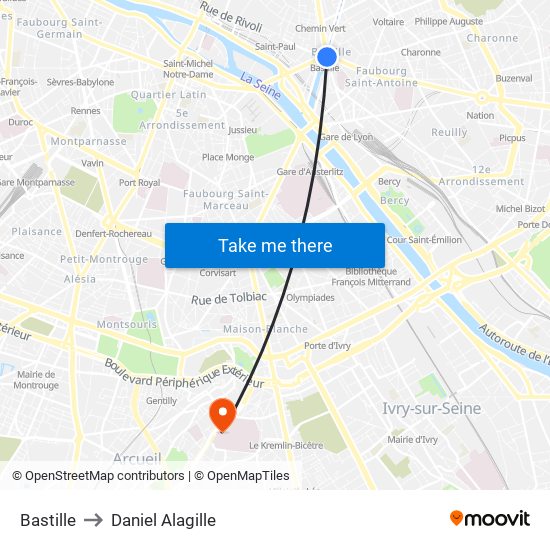 Bastille to Daniel Alagille map