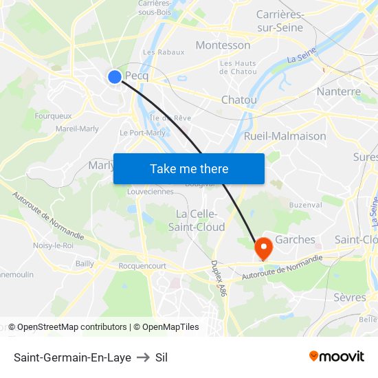 Saint-Germain-En-Laye to Sil map