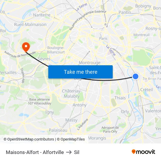 Maisons-Alfort - Alfortville to Sil map