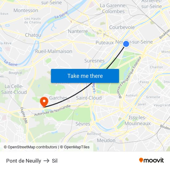 Pont de Neuilly to Sil map