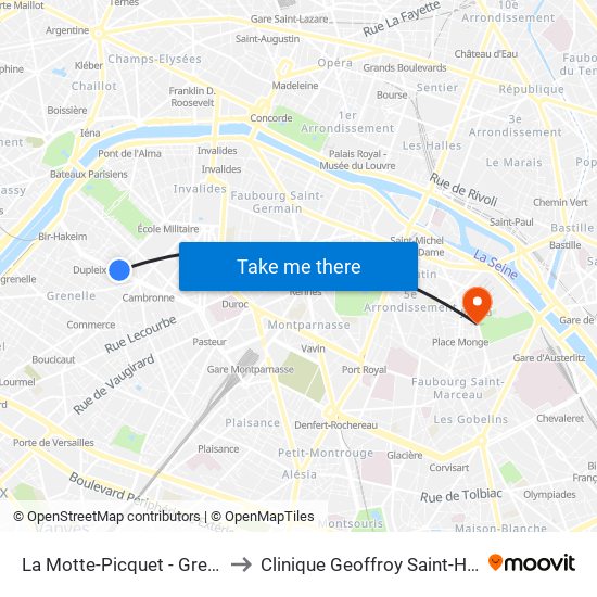 La Motte-Picquet - Grenelle to Clinique Geoffroy Saint-Hilaire map