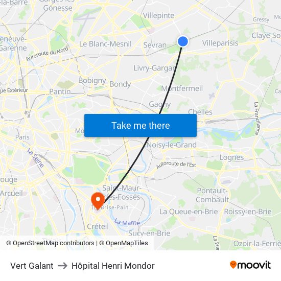 Vert Galant to Hôpital Henri Mondor map