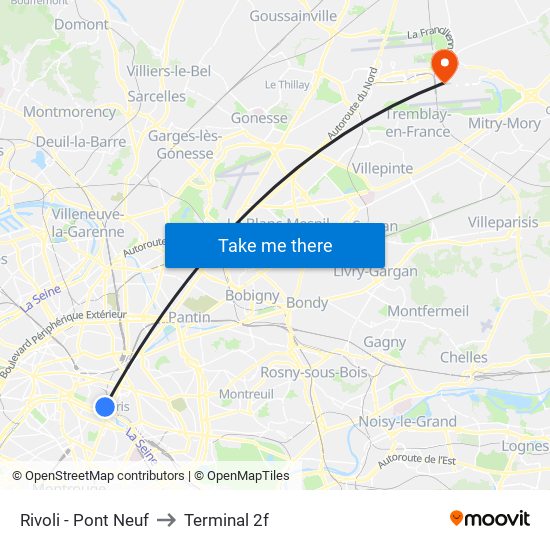 Rivoli - Pont Neuf to Terminal 2f map