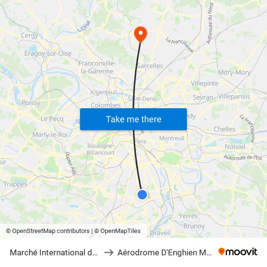 Marché International de Rungis to Aérodrome D'Enghien Moisselles map